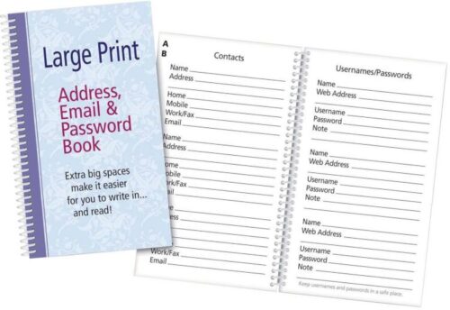 0633957410105 Large Print Address Email And Password Book (Large Type)