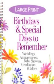 0633957508192 Large Print Birthdays And Special Days To Remember