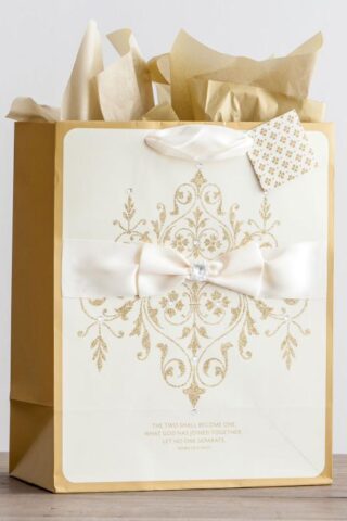 081983574603 Wedding Cream Ribbon Gift Bag