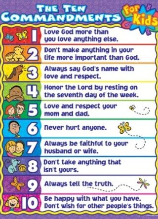 0887242782 10 Commandments For Kids Chart