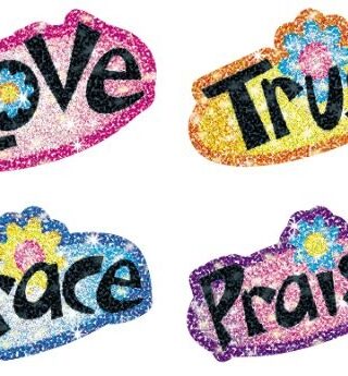 0887248853 Faith Words Dazzle Stickers