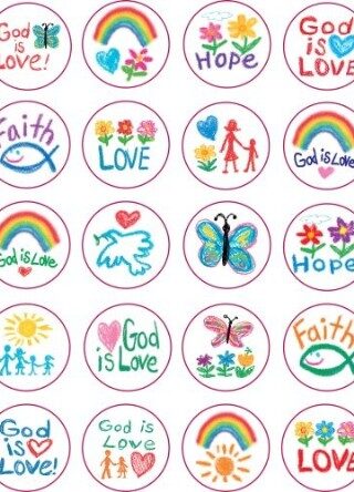 0887249825 Faith Kid Drawn Shape Stickers