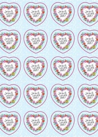 0887249833 Jesus Loves Me Kid Drawn Shape Stickers