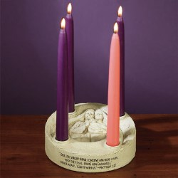 095177568408 Holy Family Stone Advent Candleholder