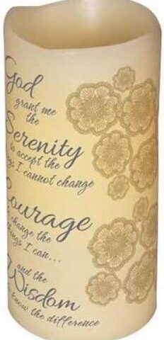 096069104070 Serenity Prayer Abiding Light Scented Flameless Candle