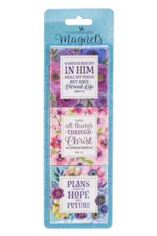 1220000130180 Floral Collection Inspirational Magnet Set