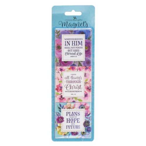 1220000130180 Floral Collection Inspirational Magnet Set