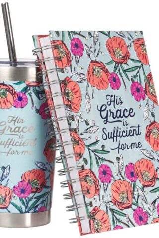 1220000137677 His Grace Is Sufficient Journal And Stainless Steel Travel Mug Boxed Gift S