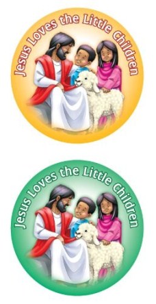 1594410224 Jesus Loves The Little Children Shape Stickers