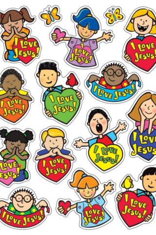 1594410232 I Love Jesus Shape Stickers