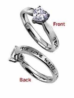 202222141268 CZ Heart True Love Waits (Size 6 Ring)