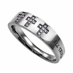 333180041359 Calvary Christ My Stregnth (Size 5 Ring)