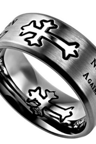 568425417129 Neo Cross Scripture Band No Weapon (Size 12 Ring)