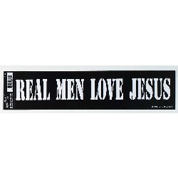 608200035374 Real Men Love Jesus Bumper Sticker