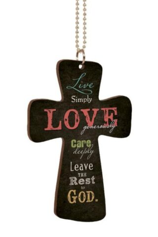 656200138281 Live Simple Cross Car Charm