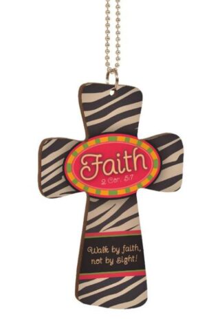 656200138359 Faith Cross Car Charm