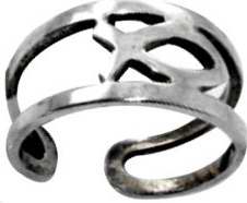 670690419002 Cutout Ichthus Toe (Size Adjustable Ring)