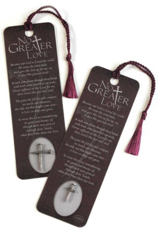 714611131946 Nail Cross With No Greater Love Tassel Bookmark