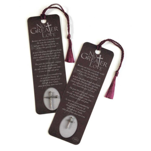 714611131946 Nail Cross With No Greater Love Tassel Bookmark