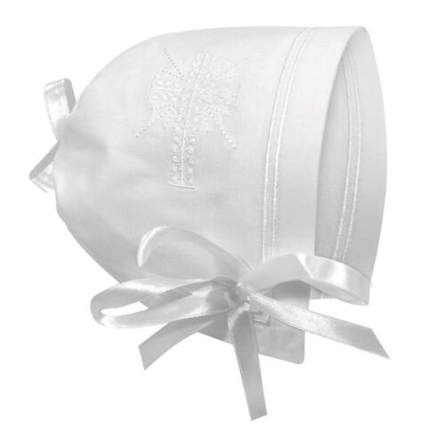 725826402110 Keepsake Cross Embroidered Bonnet Straight Edge