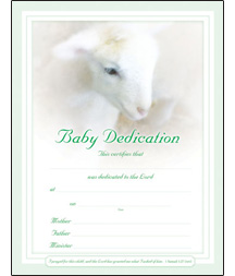 730817338453 Baby Dedication Certificate