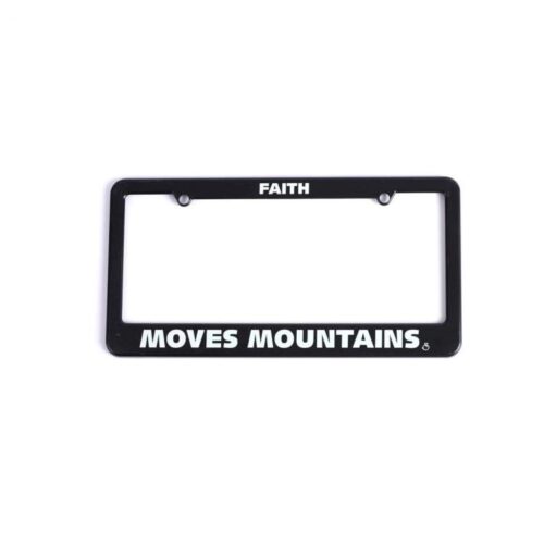 788200516476 Faith Moves Mountains Auto Tag Frame