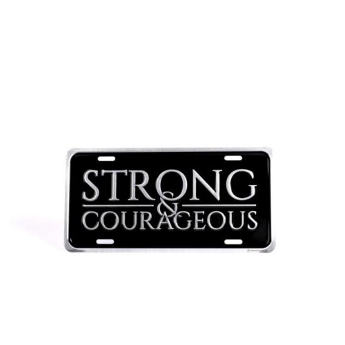 788200878475 Strong And Courageous Auto Tag (Bumper Sticker)