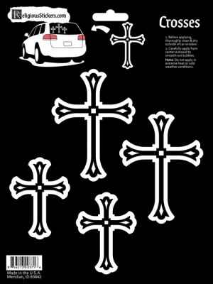 856213003716 Cross Auto Window Stickers (Bumper Sticker)