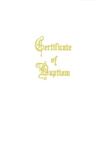 9781426791697 Traditional Steel Engraved Adult Youth Baptism Certificate