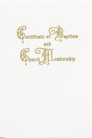 9781426791703 Traditional Steel Engraved Baptism And Church Membership Certificate