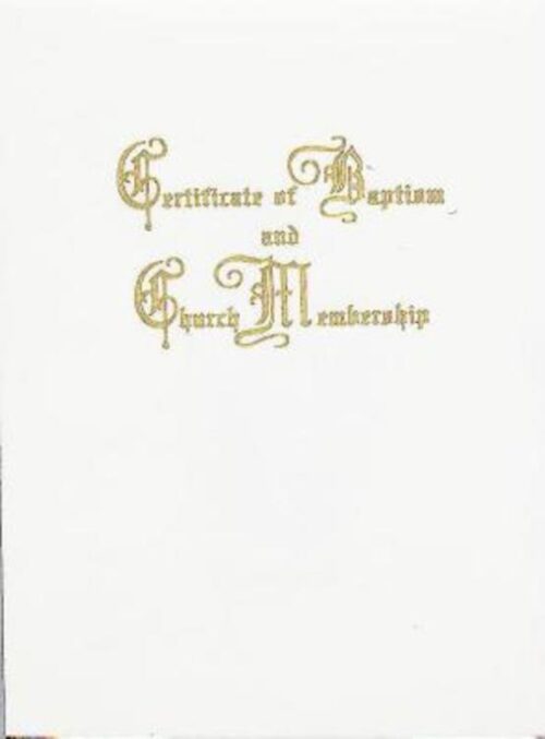 9781426791703 Traditional Steel Engraved Baptism And Church Membership Certificate