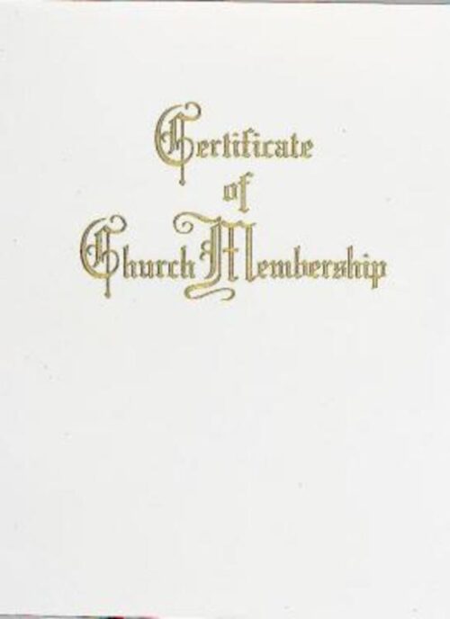 9781426791734 Traditional Steel Engraved Church Membership Certificate