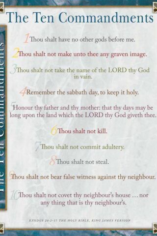 9789901982035 10 Commandments KJV Wall Chart Laminated