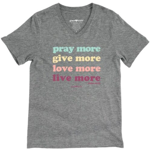 612978550076 Grace And Truth Live More V Neck (Large T-Shirt)