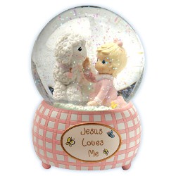 875555001556 Musical Jesus Loves Me Girl Water Globe