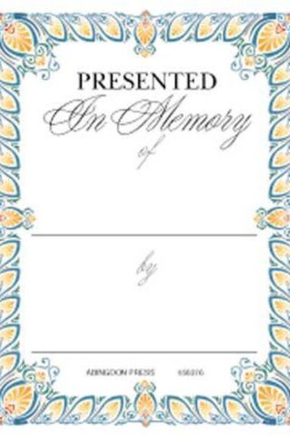 0687058376 Presented In Memory Of By