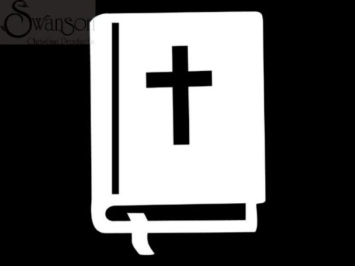 788200801558 Bible With Cross Die Cut Vinyl Decal (Bumper Sticker)