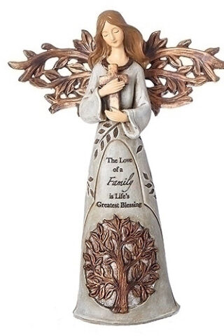 089945651256 Tree Of Life Angel Holding Cross (Figurine)