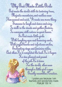 042516137788 Why God Made Little Girls Verse Card