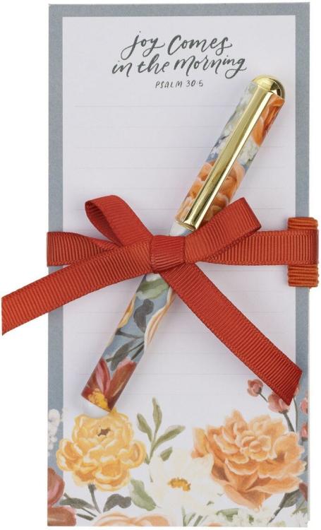 1220000720886 Compact Magnetic Refrigerator Notepad & Ballpoint Pen Set for Women: Joy Comes i