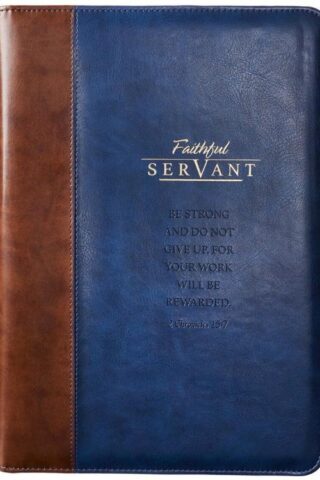 6006937139350 Faithful Servant 2 Chronicles 15:7 Zippered Brown Faux Leather Padfolio/Portfoli