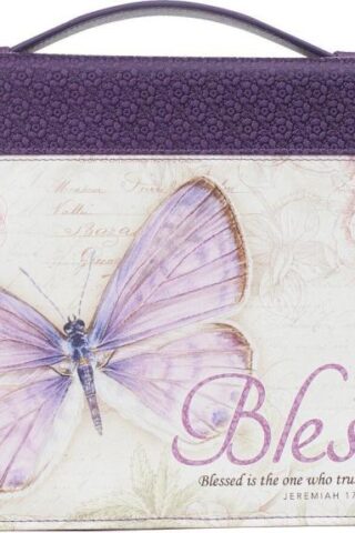 6006937131675 Purple Botanic Butterfly Blessings Fashion Bible Cover  Blessed Jeremiah 17:7  B