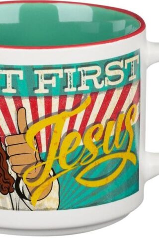 1220000138056 Bless Your Soul XL White Coffee Mug But First Jesus
