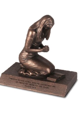 667665201519 Small Prayer Praying Woman Cast Stone