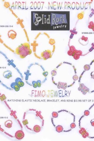 670690208125 Fimo Cross Butterfly Beaded Necklace Bracelet And Ring