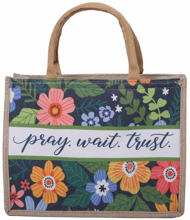 788200710126 Pray Wait Trust Canvas Tote