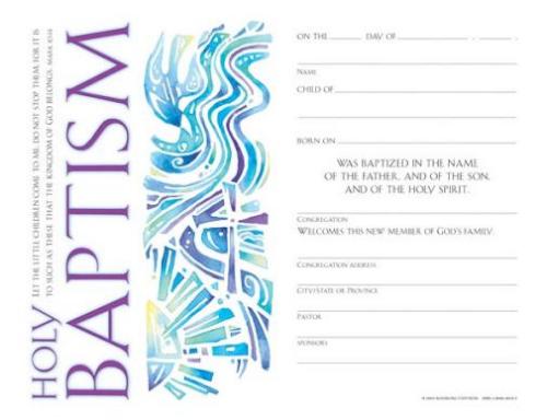 9780806646534 Community Childs Baptism Certificate 12 Pack