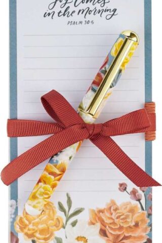 1220000720886 Compact Magnetic Refrigerator Notepad & Ballpoint Pen Set for Women: Joy Comes i