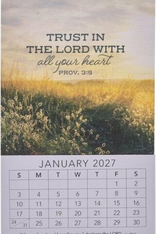 9798896782162 2027 Trust in the Lord Mini Magnetic Calendar - Proverbs 3:5