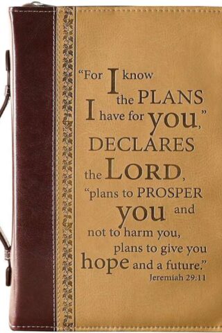 1220000130029 Tan Faux Leather Bible Cover for Men and Women  I Know The Plans - Jeremiah 29:1